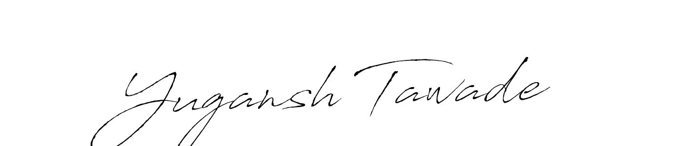 The best way (Antro_Vectra) to make a short signature is to pick only two or three words in your name. The name Yugansh Tawade include a total of six letters. For converting this name. Yugansh Tawade signature style 6 images and pictures png