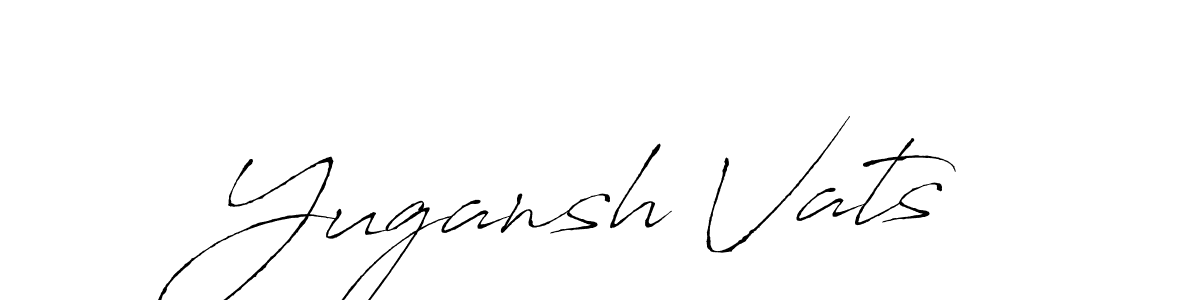 You should practise on your own different ways (Antro_Vectra) to write your name (Yugansh Vats) in signature. don't let someone else do it for you. Yugansh Vats signature style 6 images and pictures png