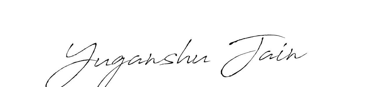 You should practise on your own different ways (Antro_Vectra) to write your name (Yuganshu Jain) in signature. don't let someone else do it for you. Yuganshu Jain signature style 6 images and pictures png