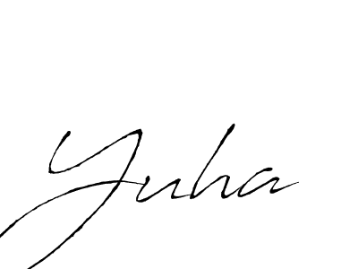 Design your own signature with our free online signature maker. With this signature software, you can create a handwritten (Antro_Vectra) signature for name Yuha. Yuha signature style 6 images and pictures png