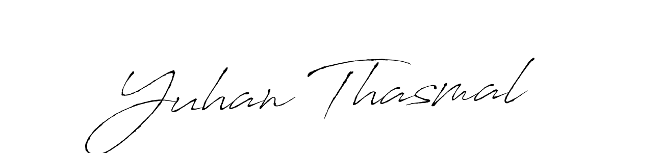 Create a beautiful signature design for name Yuhan Thasmal. With this signature (Antro_Vectra) fonts, you can make a handwritten signature for free. Yuhan Thasmal signature style 6 images and pictures png