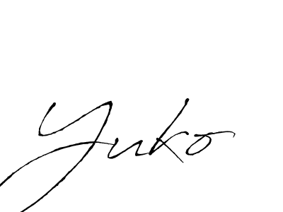 How to make Yuko signature? Antro_Vectra is a professional autograph style. Create handwritten signature for Yuko name. Yuko signature style 6 images and pictures png