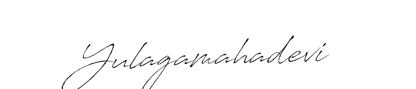 How to make Yulagamahadevi name signature. Use Antro_Vectra style for creating short signs online. This is the latest handwritten sign. Yulagamahadevi signature style 6 images and pictures png