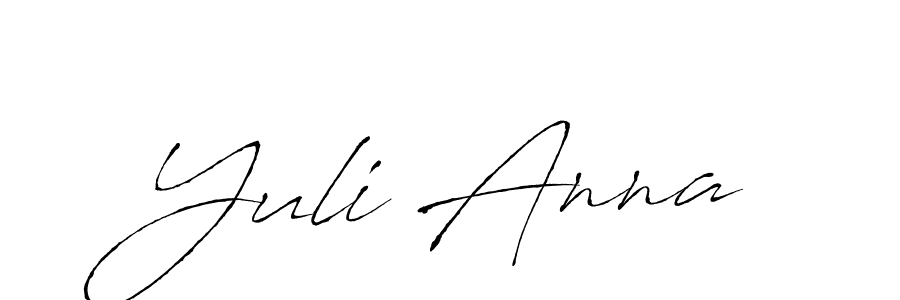 Antro_Vectra is a professional signature style that is perfect for those who want to add a touch of class to their signature. It is also a great choice for those who want to make their signature more unique. Get Yuli Anna name to fancy signature for free. Yuli Anna signature style 6 images and pictures png
