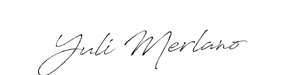 Antro_Vectra is a professional signature style that is perfect for those who want to add a touch of class to their signature. It is also a great choice for those who want to make their signature more unique. Get Yuli Merlano name to fancy signature for free. Yuli Merlano signature style 6 images and pictures png