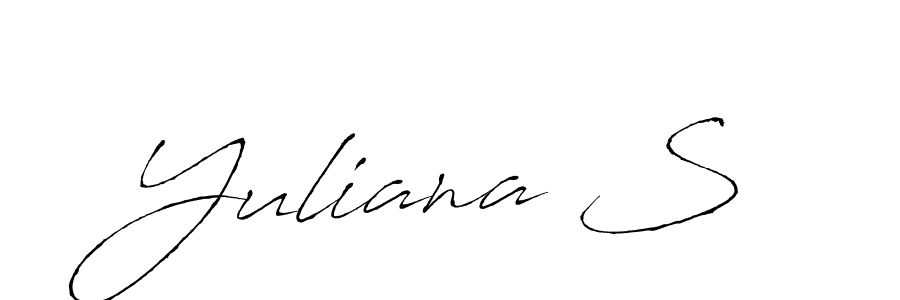 It looks lik you need a new signature style for name Yuliana S. Design unique handwritten (Antro_Vectra) signature with our free signature maker in just a few clicks. Yuliana S signature style 6 images and pictures png