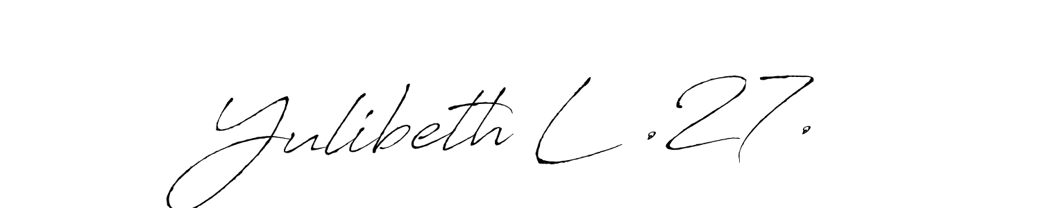 How to make Yulibeth L .27. name signature. Use Antro_Vectra style for creating short signs online. This is the latest handwritten sign. Yulibeth L .27. signature style 6 images and pictures png