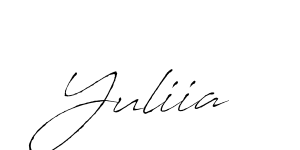 How to make Yuliia signature? Antro_Vectra is a professional autograph style. Create handwritten signature for Yuliia name. Yuliia signature style 6 images and pictures png