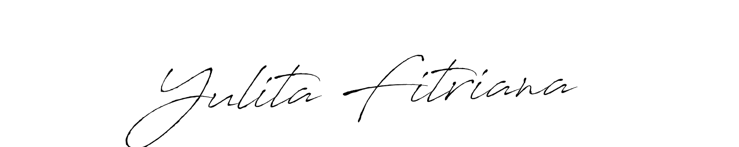 Antro_Vectra is a professional signature style that is perfect for those who want to add a touch of class to their signature. It is also a great choice for those who want to make their signature more unique. Get Yulita Fitriana name to fancy signature for free. Yulita Fitriana signature style 6 images and pictures png
