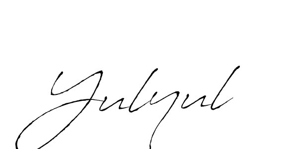 You should practise on your own different ways (Antro_Vectra) to write your name (Yulyul) in signature. don't let someone else do it for you. Yulyul signature style 6 images and pictures png