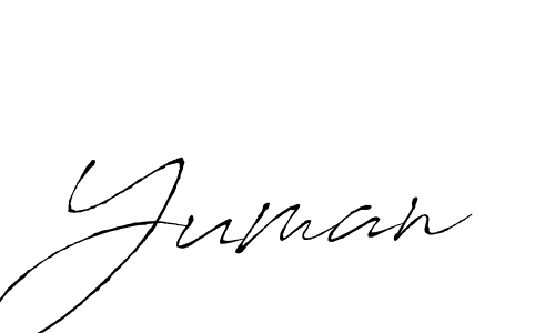 Yuman stylish signature style. Best Handwritten Sign (Antro_Vectra) for my name. Handwritten Signature Collection Ideas for my name Yuman. Yuman signature style 6 images and pictures png