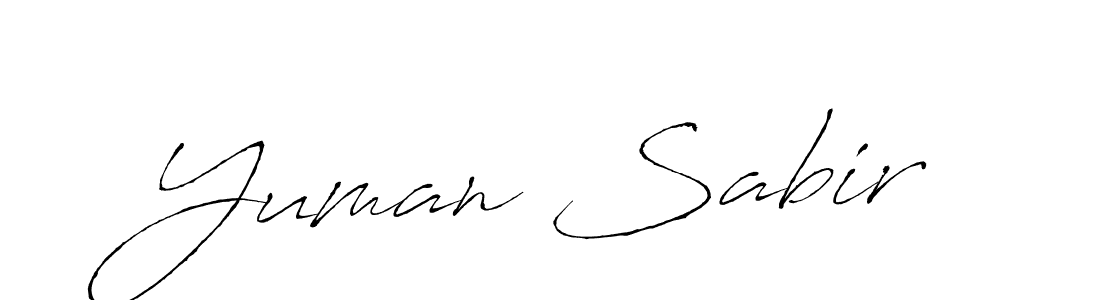 Make a beautiful signature design for name Yuman Sabir. With this signature (Antro_Vectra) style, you can create a handwritten signature for free. Yuman Sabir signature style 6 images and pictures png