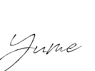 Yume stylish signature style. Best Handwritten Sign (Antro_Vectra) for my name. Handwritten Signature Collection Ideas for my name Yume. Yume signature style 6 images and pictures png