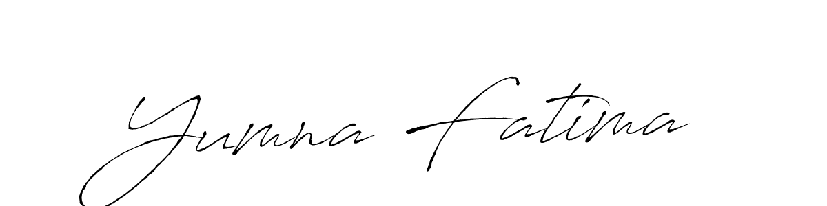 How to make Yumna Fatima name signature. Use Antro_Vectra style for creating short signs online. This is the latest handwritten sign. Yumna Fatima signature style 6 images and pictures png