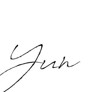 Create a beautiful signature design for name Yun. With this signature (Antro_Vectra) fonts, you can make a handwritten signature for free. Yun signature style 6 images and pictures png