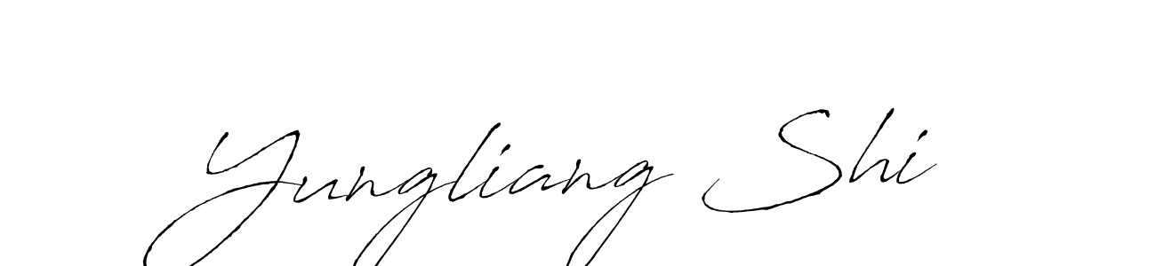 Make a beautiful signature design for name Yungliang Shi. With this signature (Antro_Vectra) style, you can create a handwritten signature for free. Yungliang Shi signature style 6 images and pictures png