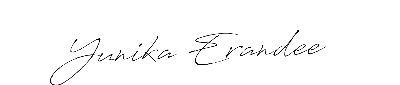 Yunika Erandee stylish signature style. Best Handwritten Sign (Antro_Vectra) for my name. Handwritten Signature Collection Ideas for my name Yunika Erandee. Yunika Erandee signature style 6 images and pictures png