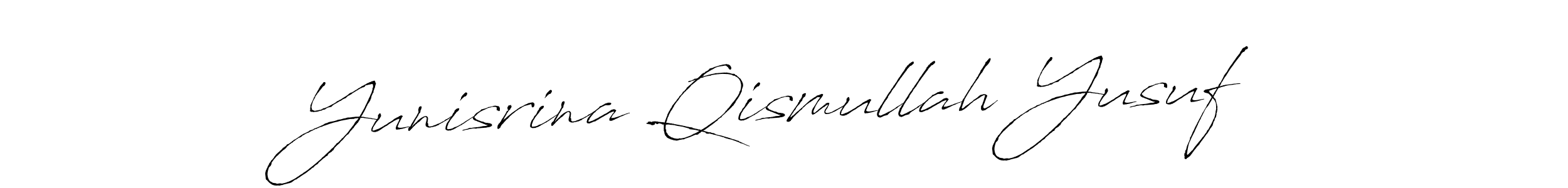 Design your own signature with our free online signature maker. With this signature software, you can create a handwritten (Antro_Vectra) signature for name Yunisrina Qismullah Yusuf. Yunisrina Qismullah Yusuf signature style 6 images and pictures png