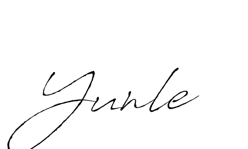 Yunle stylish signature style. Best Handwritten Sign (Antro_Vectra) for my name. Handwritten Signature Collection Ideas for my name Yunle. Yunle signature style 6 images and pictures png