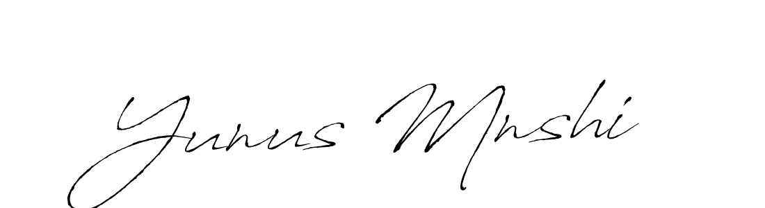 Create a beautiful signature design for name Yunus Mnshi. With this signature (Antro_Vectra) fonts, you can make a handwritten signature for free. Yunus Mnshi signature style 6 images and pictures png