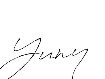 Use a signature maker to create a handwritten signature online. With this signature software, you can design (Antro_Vectra) your own signature for name Yuny. Yuny signature style 6 images and pictures png