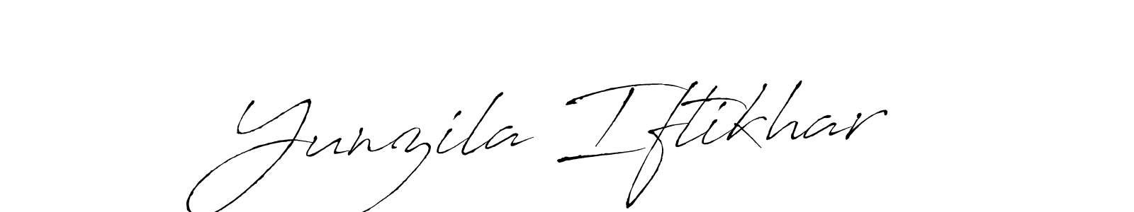 The best way (Antro_Vectra) to make a short signature is to pick only two or three words in your name. The name Yunzila Iftikhar include a total of six letters. For converting this name. Yunzila Iftikhar signature style 6 images and pictures png