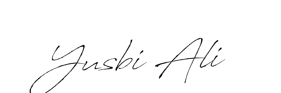 Make a beautiful signature design for name Yusbi Ali. With this signature (Antro_Vectra) style, you can create a handwritten signature for free. Yusbi Ali signature style 6 images and pictures png