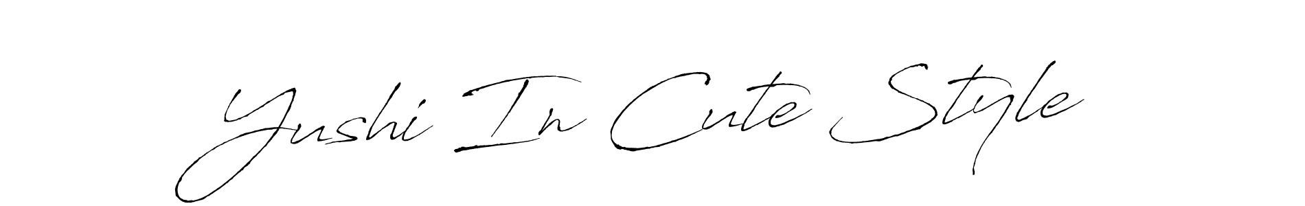 See photos of Yushi In Cute Style official signature by Spectra . Check more albums & portfolios. Read reviews & check more about Antro_Vectra font. Yushi In Cute Style signature style 6 images and pictures png