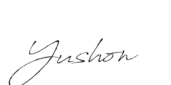 Use a signature maker to create a handwritten signature online. With this signature software, you can design (Antro_Vectra) your own signature for name Yushon. Yushon signature style 6 images and pictures png