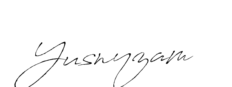 Make a beautiful signature design for name Yusnyzam. With this signature (Antro_Vectra) style, you can create a handwritten signature for free. Yusnyzam signature style 6 images and pictures png