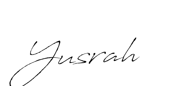 Design your own signature with our free online signature maker. With this signature software, you can create a handwritten (Antro_Vectra) signature for name Yusrah. Yusrah signature style 6 images and pictures png