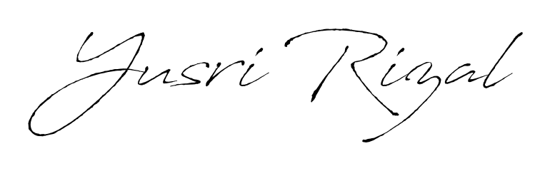Discover the perfect balance of readability and style for Yusri Rizal with Antro_Vectra font. Create your dream signature today. Yusri Rizal signature style 6 images and pictures png