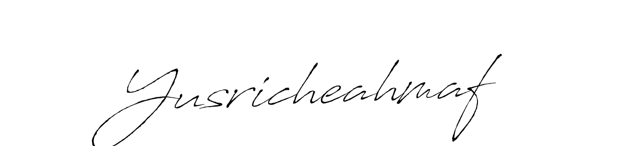 How to make Yusricheahmaf name signature. Use Antro_Vectra style for creating short signs online. This is the latest handwritten sign. Yusricheahmaf signature style 6 images and pictures png