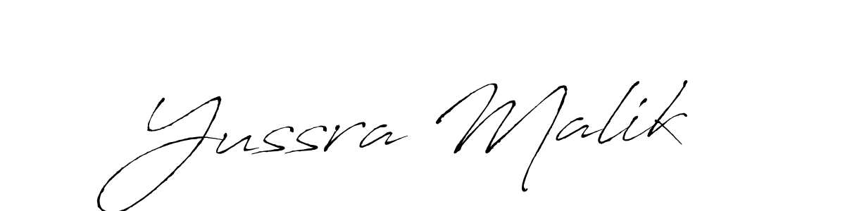 Make a beautiful signature design for name Yussra Malik. With this signature (Antro_Vectra) style, you can create a handwritten signature for free. Yussra Malik signature style 6 images and pictures png