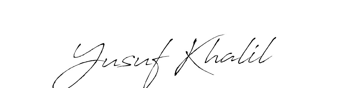 Make a beautiful signature design for name Yusuf Khalil. With this signature (Antro_Vectra) style, you can create a handwritten signature for free. Yusuf Khalil signature style 6 images and pictures png