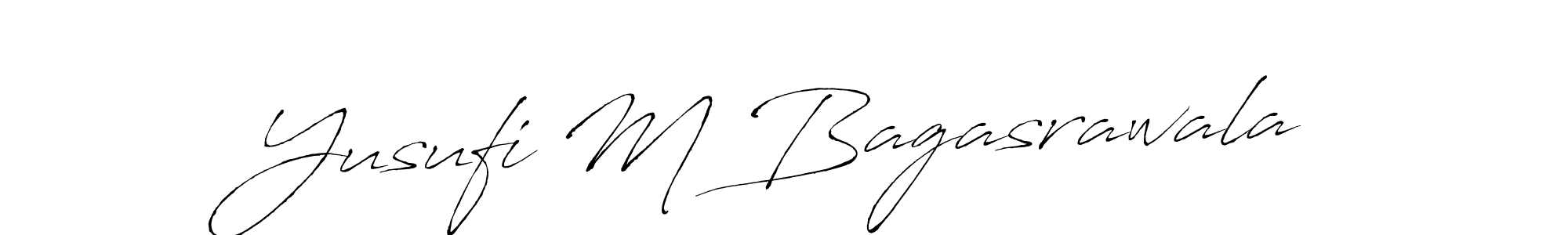 Make a short Yusufi M Bagasrawala signature style. Manage your documents anywhere anytime using Antro_Vectra. Create and add eSignatures, submit forms, share and send files easily. Yusufi M Bagasrawala signature style 6 images and pictures png
