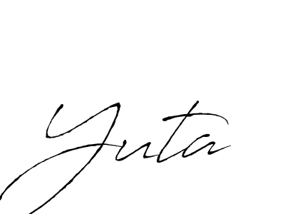 The best way (Antro_Vectra) to make a short signature is to pick only two or three words in your name. The name Yuta include a total of six letters. For converting this name. Yuta signature style 6 images and pictures png