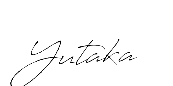 Design your own signature with our free online signature maker. With this signature software, you can create a handwritten (Antro_Vectra) signature for name Yutaka. Yutaka signature style 6 images and pictures png