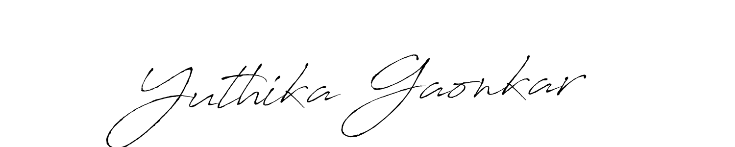 How to make Yuthika Gaonkar signature? Antro_Vectra is a professional autograph style. Create handwritten signature for Yuthika Gaonkar name. Yuthika Gaonkar signature style 6 images and pictures png