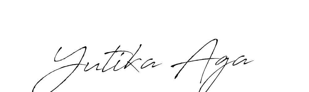 if you are searching for the best signature style for your name Yutika Aga. so please give up your signature search. here we have designed multiple signature styles  using Antro_Vectra. Yutika Aga signature style 6 images and pictures png