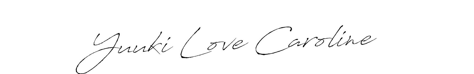 Antro_Vectra is a professional signature style that is perfect for those who want to add a touch of class to their signature. It is also a great choice for those who want to make their signature more unique. Get Yuuki Love Caroline name to fancy signature for free. Yuuki Love Caroline signature style 6 images and pictures png
