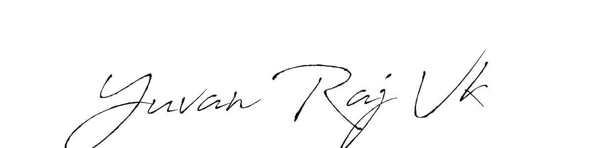 How to make Yuvan Raj Vk name signature. Use Antro_Vectra style for creating short signs online. This is the latest handwritten sign. Yuvan Raj Vk signature style 6 images and pictures png