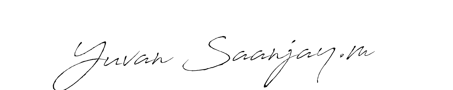 How to make Yuvan Saanjay.m name signature. Use Antro_Vectra style for creating short signs online. This is the latest handwritten sign. Yuvan Saanjay.m signature style 6 images and pictures png