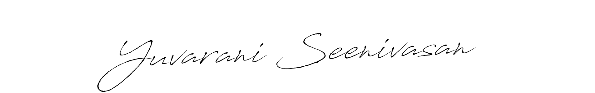 How to make Yuvarani Seenivasan name signature. Use Antro_Vectra style for creating short signs online. This is the latest handwritten sign. Yuvarani Seenivasan signature style 6 images and pictures png