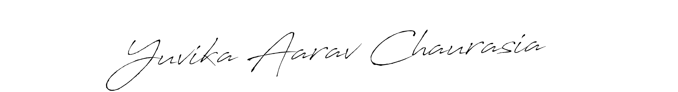 This is the best signature style for the Yuvika Aarav Chaurasia name. Also you like these signature font (Antro_Vectra). Mix name signature. Yuvika Aarav Chaurasia signature style 6 images and pictures png