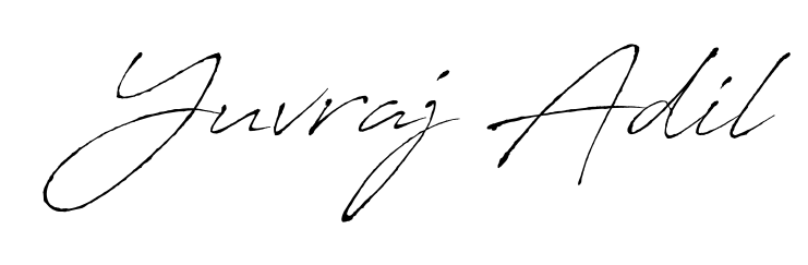 Discover how Yuvraj Adil looks in an executive cursive font (Antro_Vectra). Perfect for legal documents, invoices, and certificates. Yuvraj Adil signature style 6 images and pictures png