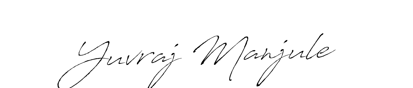 How to make Yuvraj Manjule name signature. Use Antro_Vectra style for creating short signs online. This is the latest handwritten sign. Yuvraj Manjule signature style 6 images and pictures png