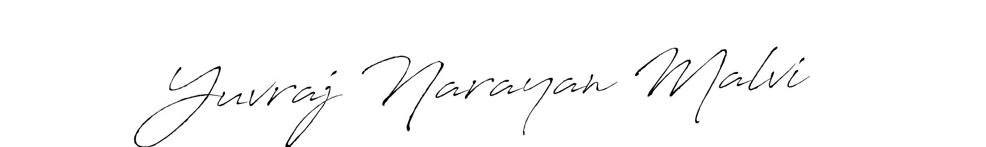 You should practise on your own different ways (Antro_Vectra) to write your name (Yuvraj Narayan Malvi) in signature. don't let someone else do it for you. Yuvraj Narayan Malvi signature style 6 images and pictures png