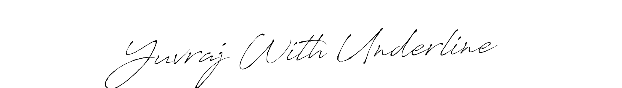 The best way (Antro_Vectra) to make a short signature is to pick only two or three words in your name. The name Yuvraj With Underline include a total of six letters. For converting this name. Yuvraj With Underline signature style 6 images and pictures png