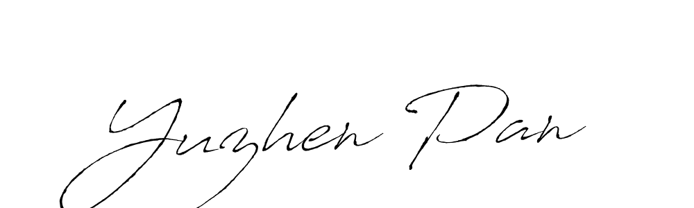 How to make Yuzhen Pan name signature. Use Antro_Vectra style for creating short signs online. This is the latest handwritten sign. Yuzhen Pan signature style 6 images and pictures png